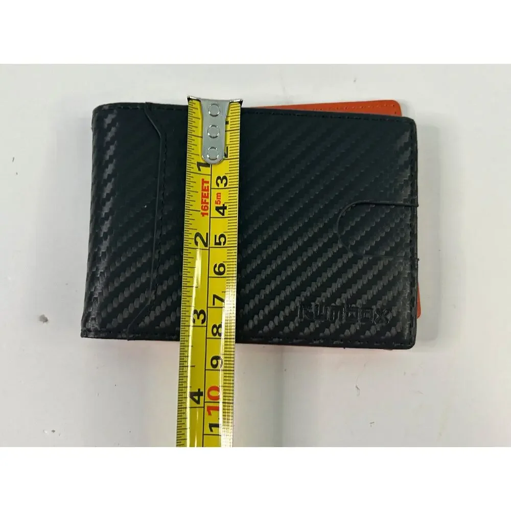 RUNBOX Wallet for Men With Money Clip Orange/Black EUC